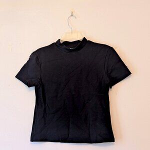 Black mock neck top